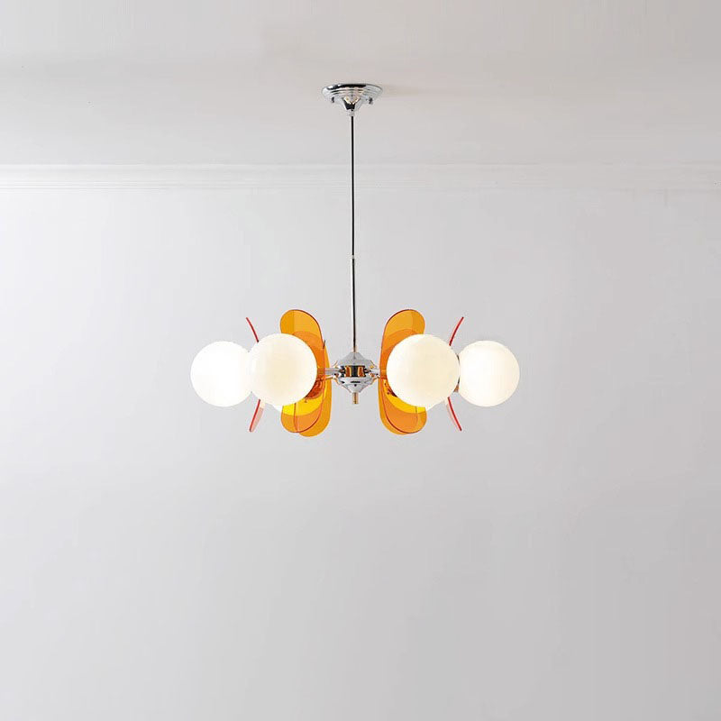 Modern Mid-Century Acrylic Magic Bean Glass Shade 3/5/6/8-Light Chandelier For Living Room