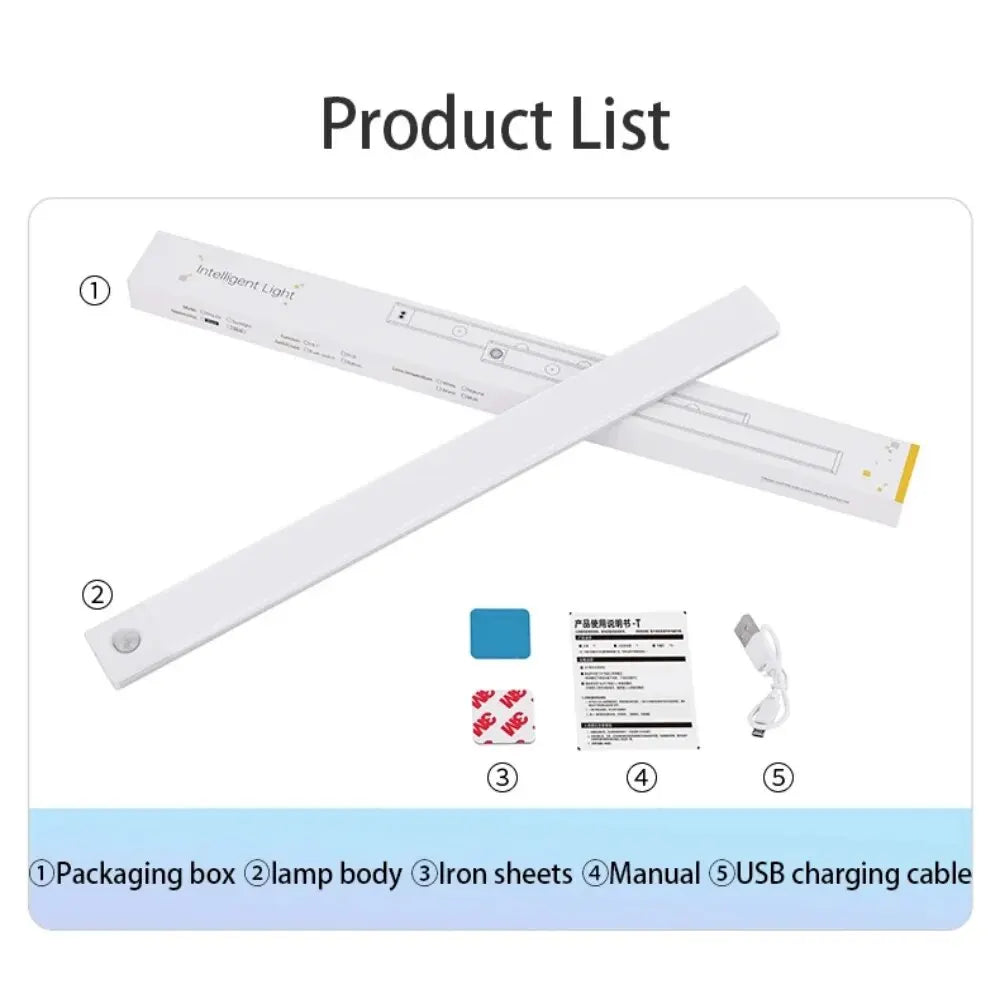 LED Cabinet Light USB-C Rechargeable Motion Sensor Led Lamp for Kitchen Wardrobe Cabinet Lighting