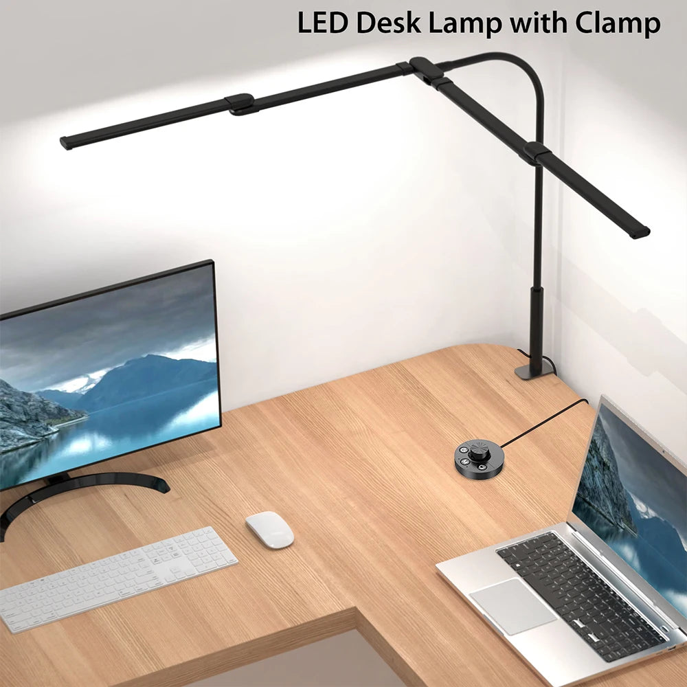 LED Ultra Bright Desk Lamp Dimmable Clip-On Light Flexible Gooseneck Clamp Lamp Office Recording Studio Task Lighting