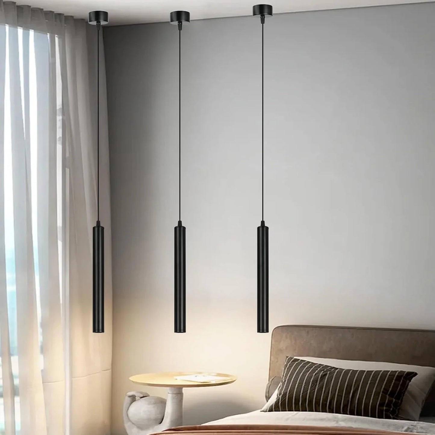 Modern Nordic Led Pendant Lamp Double head Pendant Light Dining Room 2m Hanging Lamp Pipe Decora Cylinder Pipe Line chandelier Mount Kitchen