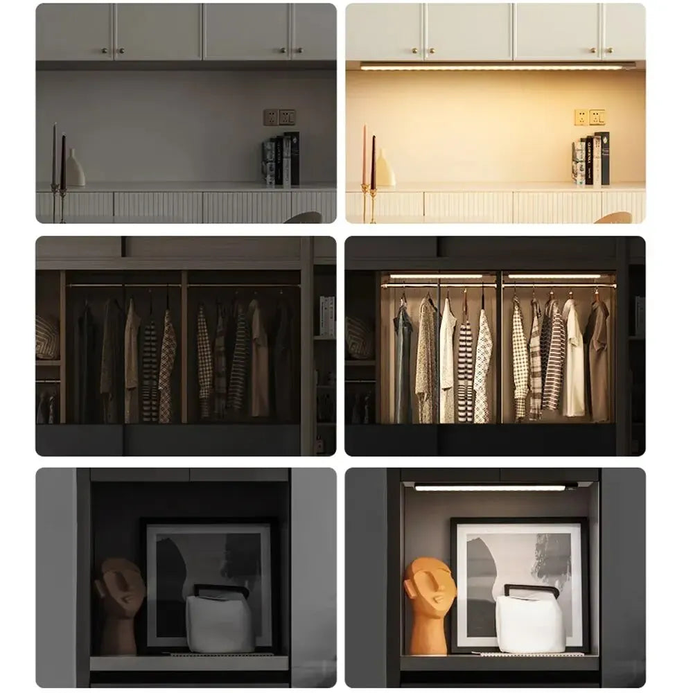 LED Cabinet Light USB-C Rechargeable Motion Sensor Led Lamp for Kitchen Wardrobe Cabinet Lighting