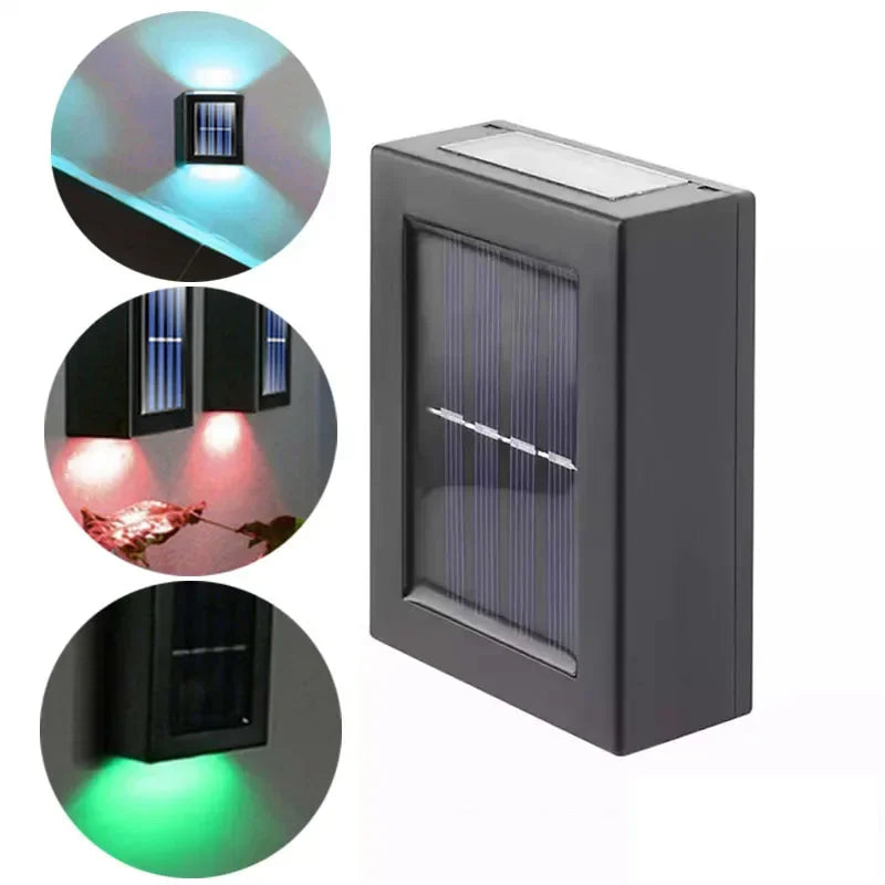 Outdoor Solar Up Down Wall Light Waterproof LED Solar Powered Exterior Wall Lamp for Garden Patio Porch Fence