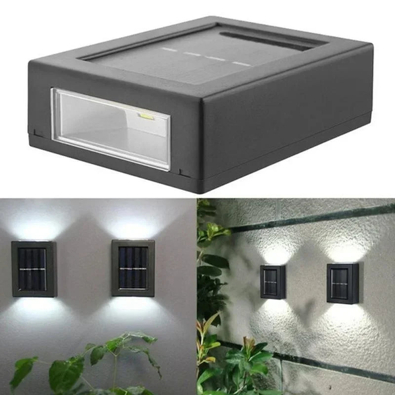 Outdoor Solar Up Down Wall Light Waterproof LED Solar Powered Exterior Wall Lamp for Garden Patio Porch Fence