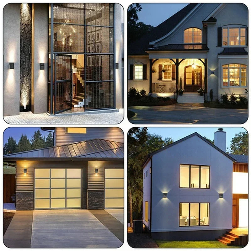Outdoor Solar Up Down Wall Light Waterproof LED Solar Powered Exterior Wall Lamp for Garden Patio Porch Fence