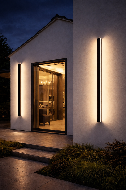 Nordic LED Outdoor Wall Light IP65 Waterproof Modern Long Strip Exterior Wall Lamp Garden Porch Patio Lighting  AC 85–265V Minimalist Linear Wall Fixture